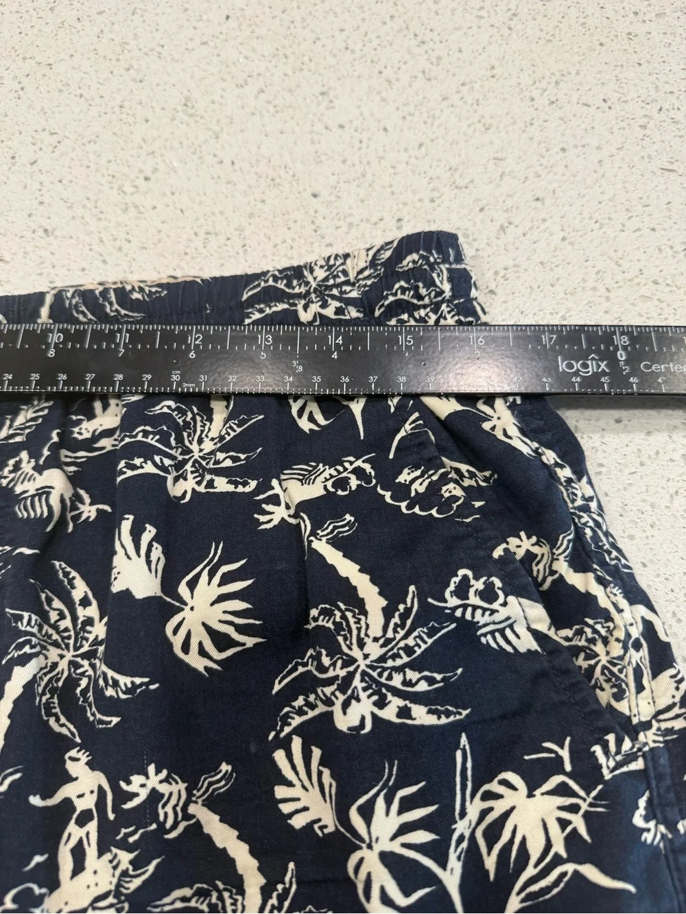 J. Crew Navy Shorts with Cream Tropical Print Size M M1